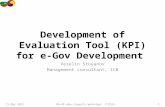 Development of Evaluation Tool (KPI) for e-Gov Development Veselin Stoyanov Management consultant, ICB 11 Mar 20111BG-KR eGov Experts Workshop: