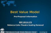Best Value Model Pre-Proposal Information RFP 2013-175 Rebecca Cohn Theatre Seating Renewal.