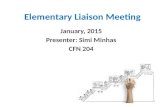 Elementary Liaison Meeting January, 2015 Presenter: Simi Minhas CFN 204.