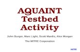 AQUAINT Testbed Activity John Burger, Marc Light, Scott Mardis, Alex Morgan The MITRE Corporation © 2002, The MITRE Corporation.