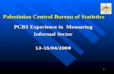 1 Palestinian Central Bureau of Statistics PCBS Experience in Measuring Informal Sector 13-15/04/2008.