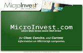 MicroInvest.com where Main Street meets Wall Street for Clear, Concise, and Current information on Microcap companies.
