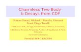 Charmless Two Body b Decays from CDF Simone Donati, Michael J. Morello, Giovanni Punzi, Diego Tonelli S.DeCecco, M.R., S.Giagu, G.Salamanna, S.D'auria,