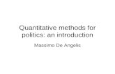 Quantitative methods for politics: an introduction Massimo De Angelis.
