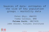 Washington D.C., USA, 22-27 July 2012 Sources of data: estimates of the size of key population groups – mortality data Peter Ghys, UNAIDS.