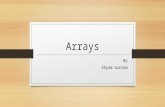 Arrays By Shyam Gurram. What is an Array? An array can store one or more values in a single variable name. Each element in the array is assigned its own.
