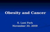 Obesity and Cancer S. Lani Park November 30, 2009.