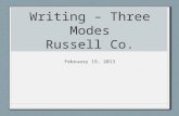 Writing – Three Modes Russell Co. February 19, 2013.