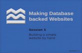 Dbwebsites 1.1 Making Database backed Websites Session 1 Building a simple website by hand.