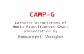 CAMP-G Catholic Association of Media Practitioners-Ghana presentation by Emmanuel Vorgbe.