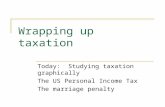 Wrapping up taxation Today: Studying taxation graphically The US Personal Income Tax The marriage penalty.