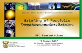 Briefing of Portfolio Committee on Gas Pricing PPC Presentations 12 March 2007 NH Gumede – Deputy Director General S12A, Ground Floor, NCOP Wing.