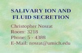 SALIVARY ION AND FLUID SECRETION Christopher Nosrat Room: 3218 Phone: 5 - 4388 E-Mail: nosrat@umich.edu.