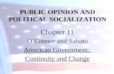 PUBLIC OPINION AND POLITICAL SOCIALIZATION Chapter 11 O’Connor and Sabato American Government: Continuity and Change.