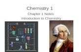 Chemistry 1 Chapter 1 Notes Introduction to Chemistry.