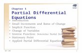EUT 2031 Chapter 1 Partial Differential Equations Introduction Small Increments and Rates of Change Implicit Function Change of Variables Inverse Function: