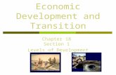Economic Development and Transition Chapter 18 Section 1 Levels of Development.