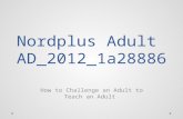Nordplus Adult AD_2012_1a28886 How to Challenge an Adult to Teach an Adult.