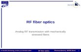 Thomas Berenz, MPIfR Bonn1 RF fiber optics 4 th SKADS Workshop, Lisbon, 2-3 October 2008 RF fiber optics Analog RF transmission with mechanically stressed.