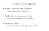 Group Presentation Bobby Hamilton (CHCS System) – Naval Hospital Camp Lejeune Caitlin Barnum (Intercom Plus) – Pharmacy, Walgreens, Swansborro Karlene.