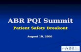ABR PQI Summit Patient Safety Breakout August 19, 2006.