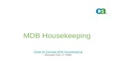 MDB Housekeeping -Script for General MDB HousekeepingScript for General MDB Housekeeping -Revised Feb 17 2006.