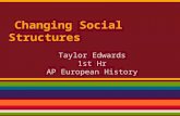 Changing Social Structures Taylor Edwards 1st Hr AP European History.