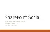 SharePoint Social SHAREPOINT USER GROUP MEETING NOVEMBER 2013 TOM VAN OOSTEROM.