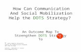 How Can Communication And Social Mobilization Help the DOTS Strategy? An Outcome Map To Strengthen DOTS Strategy To STOP TB © Johns Hopkins University.