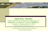 HUN-POL-TRANS Encouraging and Facilitating Participation of HUNgarian and POLish Surface TRANSport Research Organisations To FP6 Aleksandra Buczkowska-Garbarczyk.
