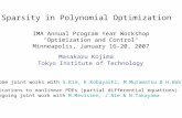 Sparsity in Polynomial Optimization IMA Annual Program Year Workshop "Optimization and Control" Minneapolis, January 16-20, 2007 Masakazu Kojima Tokyo.