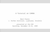 A Tutorial on CORBA Mark Plesko J. Stefan Institute, Ljubljana, Slovenia presented at the ESO Garching, December 16-th, 1999.