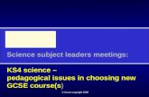 © Crown copyright 2005 Science subject leaders meetings: KS4 science – pedagogical issues in choosing new GCSE course(s)
