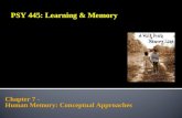 Chapter 7 - Human Memory: Conceptual Approaches PSY 445: Learning & Memory.