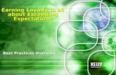 Best Practices Overview Earning Loyalty is all about Exceeding Expectations.