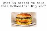 What is needed to make this McDonalds' Big Mac?. Two beef burgers Onions Processed cheese slices Tomato ketchup Lettuce Pickle slices Bread roll Mayonnaise.