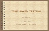 1 TIME BOXED TESTING BCS SIGIST 13 th July 1998 Graham Thomas - OSI Group.