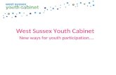 West Sussex Youth Cabinet New ways for youth participation….