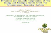 Efficient and Scalable Computation of the Energy and Makespan Pareto Front for Heterogeneous Computing Systems Kyle M. Tarplee 1, Ryan Friese 1, Anthony.