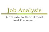Job Analysis A Prelude to Recruitment and Placement.