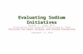 Evaluating Sodium Initiatives Rashon I. Lane, M.A. Evaluation and Program Effectiveness Team Division for Heart Disease and Stroke Prevention September.