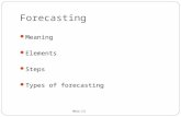 Forecasting MKA/13 1 Meaning Elements Steps Types of forecasting.