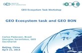 © GEO Secretariat GEO Ecosystem task and GEO BON Carlos Padovani, Brazil Georgios Sarantakos, GEO Secretariat Beijing, China April 21, 2013 GEO Ecosystem.