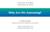 Why Are We Assessing? Linda Suskie Assessment & Accreditation Consultant  Linda@LindaSuskie.com University at Buffalo November 22, 2013.