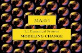 MA354 1.1 Dynamical Systems MODELING CHANGE. Introduction and Historical Context.