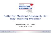 Rally for Medical Research Hill Day Training Webinar September 11, 2015 1:00 p.m. EDT.
