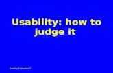 Usability Evaluation/LP Usability: how to judge it.