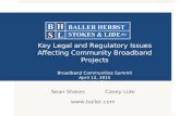 Sean Stokes Casey Lide  Key Legal and Regulatory Issues Affecting Community Broadband Projects Broadband Communities Summit April 13, 2015.