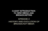 CA2007 INTRODUCTION TO NEW MEDIA AND BROADCASTING EPISODE 2 HISTORY AND EVOLUTION OF BROADCAST MEDIA.