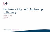 University of Antwerp Library TEW & HI 2007. 1 UA library offers... books, journals, internet catalogue -UA catalogue, e-info catalogue databases -e.g.